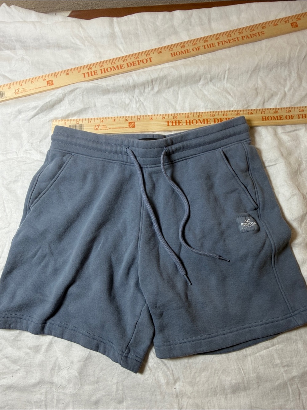 Hollister Men's Slate Blue Fleece Drawstring Shorts